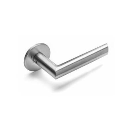 Paire de béquilles FF 19 mm sur rosace ronde, inox brossé 316