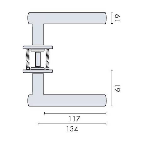 Paire de béquilles B 19 mm sur rosace ronde, inox brossé 316