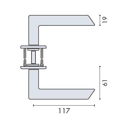 Paire de béquilles FF 19 mm sur rosace ronde, inox brossé 316