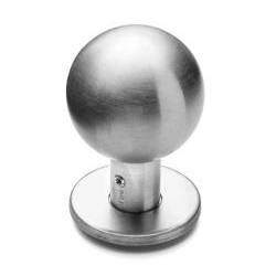 Paire de boutons boule mobile sur rosace ronde, inox brossé 316