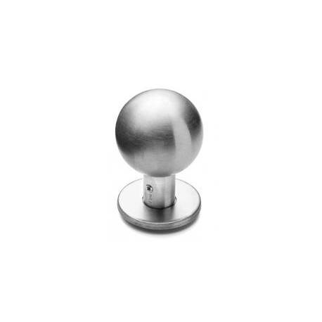 Paire de boutons boule mobile sur rosace ronde, inox brossé 316