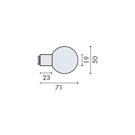 Bouton boule fixe, inox brossé 316