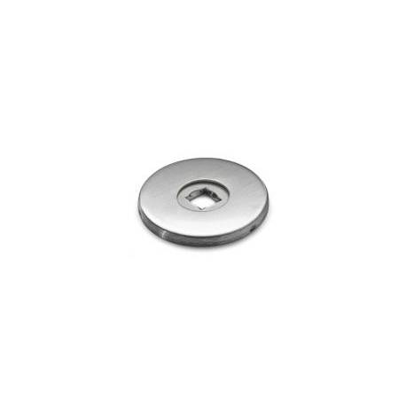Rosace ronde pour bouton fixe, inox brossé 316