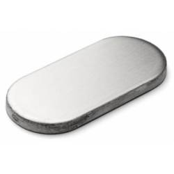 Paire de rosaces ovales pleines, inox brossé 316 EA 43 mm