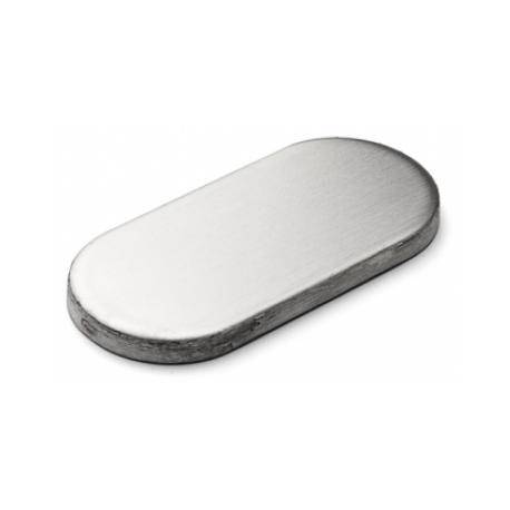 Paire de rosaces ovales pleines, inox brossé 316 EA 43 mm