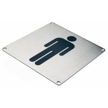 Pictogramme carré 175x175x2 mm, Homme, inox brossé 316