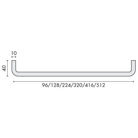 Tirant de meuble en U Ø 10 mm, entraxe 512 mm, inox brossé 316