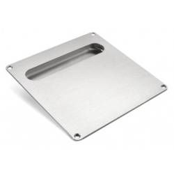 Cuvette ovale sur plaque carrée encastrée 175x175 mm, inox brossé 316