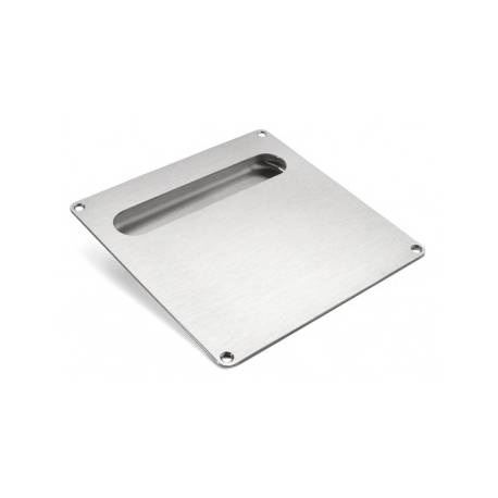 Cuvette ovale sur plaque carrée encastrée 175x175 mm, inox brossé 316