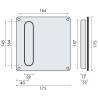 Cuvette ovale sur plaque carrée encastrée 175x175 mm, inox brossé 316