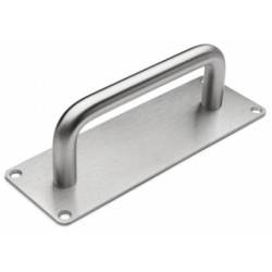 Poignée de tirage sur plaque Ø 19 mm, 175x60 mm, inox brossé 316