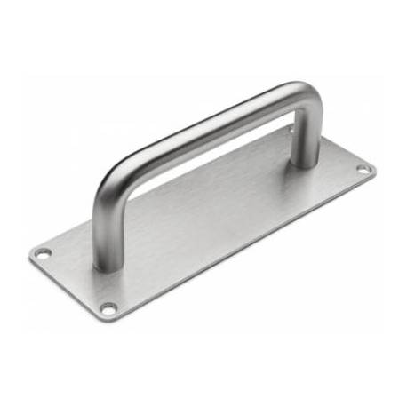 Poignée de tirage sur plaque Ø 19 mm, 175x60 mm, inox brossé 316
