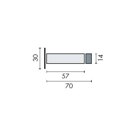 Butoir mural, longueur 70 mm, inox brossé 316