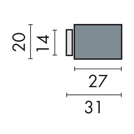 Butoir mural, longueur 31 mm, inox brossé 316