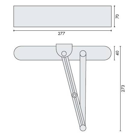 Ferme-porte à bras compas, force EN 2-5, inox brossé 316