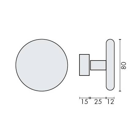 Patère Ø 80 mm, inox brossé 316