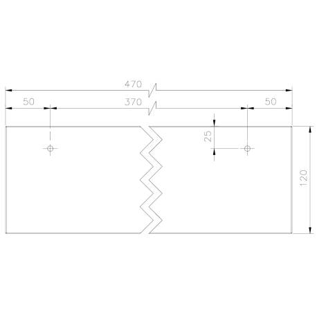 Tablette en verre 470x120 mm