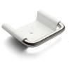 Porte savon 143x105 mm, plateau blanc, inox brossé 316
