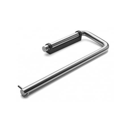 Dérouleur double papier WC Ø 14x275x94 mm, support noir, inox brossé 316
