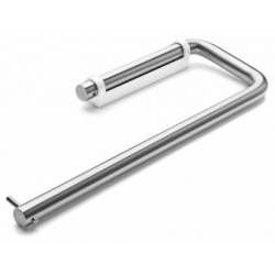 Dérouleur double papier WC Ø 14x275x94 mm, support blanc, inox brossé 316