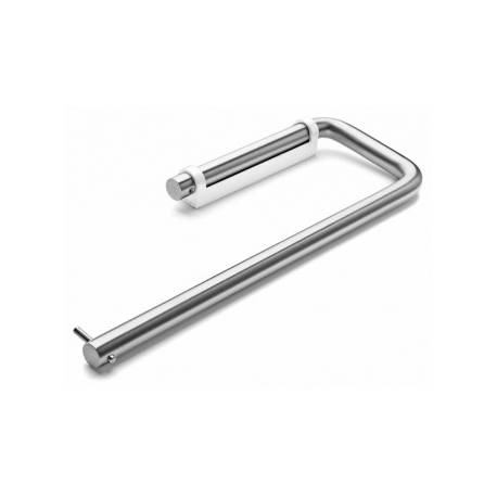 Dérouleur double papier WC Ø 14x275x94 mm, support blanc, inox brossé 316