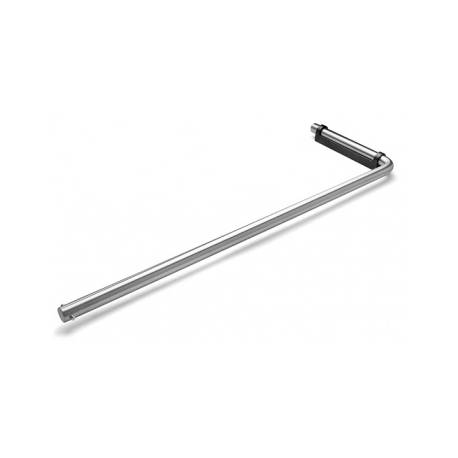 Porte serviette rabattable Ø 14x465/471 mm, support noir, inox brossé 316