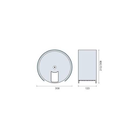 Dérouleur bobine papier WC Ø 308 mm, façade inox, inox brossé 316
