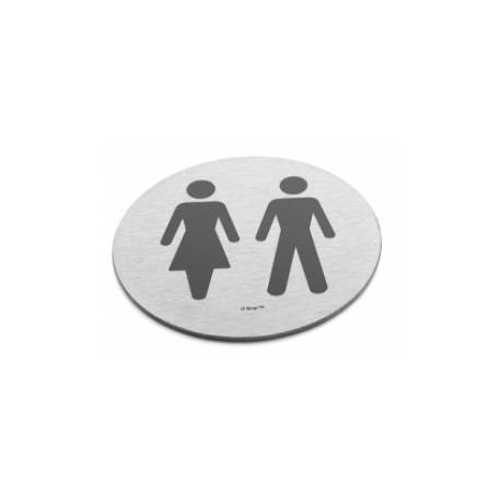 Pictogramme à coller Ø 76 mm, Unisex, inox brossé 316