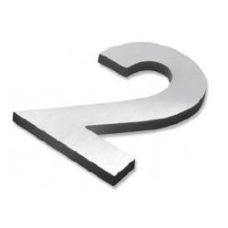Pictogramme découpé à visser, chiffre 2, inox brossé 316