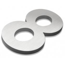Pictogramme découpé à visser, chiffre 8, inox brossé 316