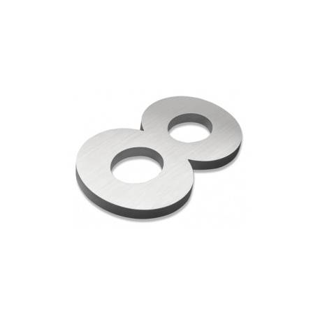 Pictogramme découpé à visser, chiffre 8, inox brossé 316