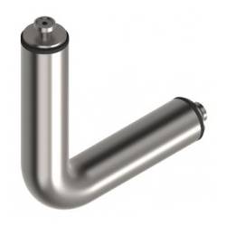 Tube coudé à 90°, inox brossé 316