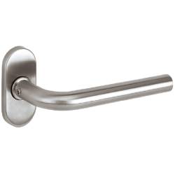 Paire de béquilles L 14 mm sur rosace ovale, inox brossé 316