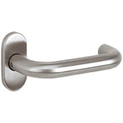 Paire de béquilles U 16 mm sur rosace ovale, inox brossé 316