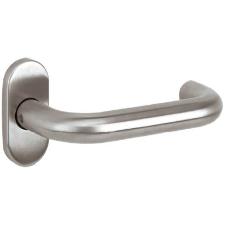 Paire de béquilles U 16 mm sur rosace ovale, inox brossé 316