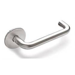 Paire de béquilles U 14 mm sur rosace ronde, inox brossé 316