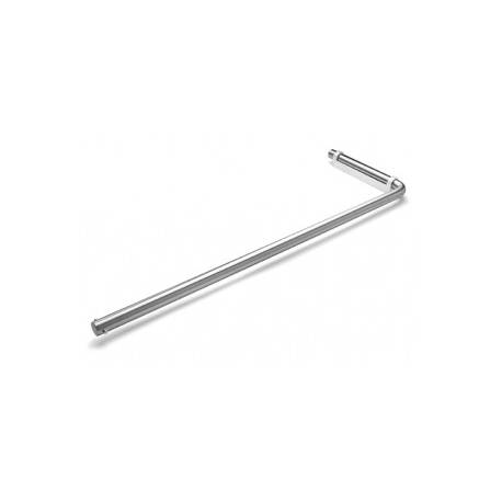 Porte serviette rabattable Ø 14x465/471 mm, support blanc, inox brossé 316