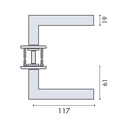 Paire de béquilles FFG 19 mm sur rosace ronde, inox brossé 316