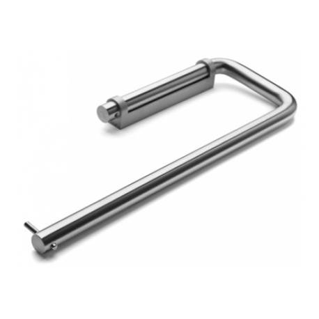 Dérouleur double papier WC Ø 14x275x94 mm, support inox billé, inox brossé 316