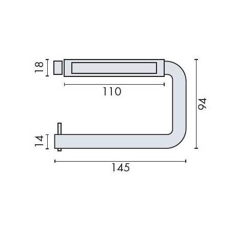 Dérouleur papier WC Ø 14x145x94 mm, support inox billé, inox brossé 316