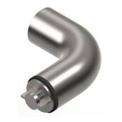 Embout coudé à 90°, inox brossé 316