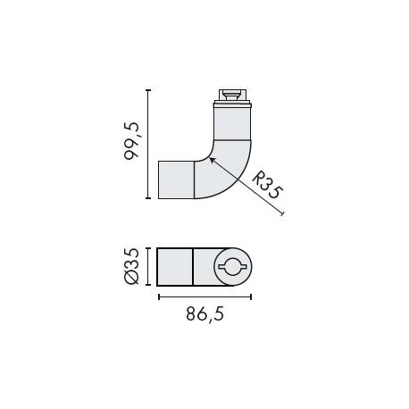 Embout coudé à 90°, inox brossé 316