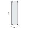 Unité de plaque de poussée rectangulaire 60x210x2 mm, inox brossé 316