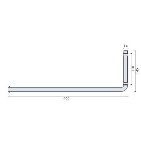 Porte serviette rabattable Ø 14x465/471 mm, support inox, inox brossé 316