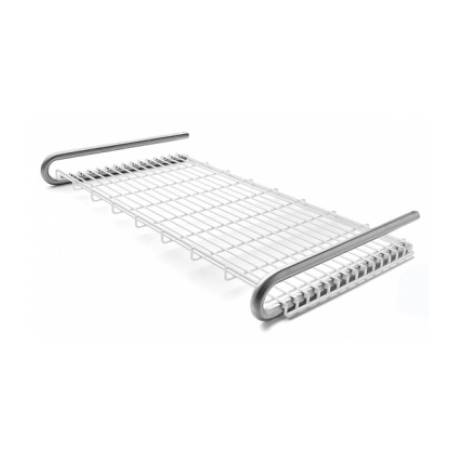 Rack porte-serviette 500x308 mm, support blanc, inox brossé 316