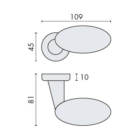 Paire de béquilles ROBOT 75 sur rosace ronde, chromé mat