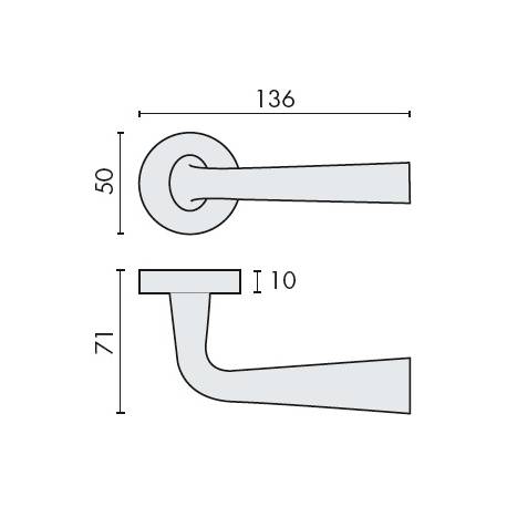 Paire de béquilles TENDER sur rosace ronde, chromé mat