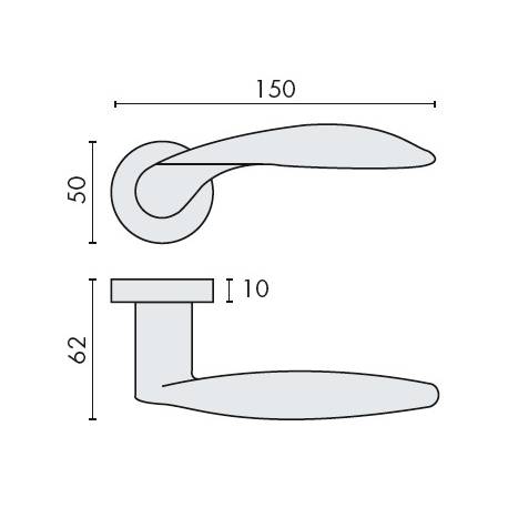 Paire de béquilles WING sur rosace ronde, laiton poli