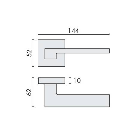 Paire de béquilles ZELDA sur rosace carrée, chromé mat