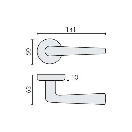 Paire de béquilles ROBOTRE SD sur rosace ronde renforcée, chromé mat